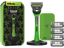 Lâmina de Barbear GILLETTE Labs Edição Limitada Razer com Barra Esfoliante + 4 Recargas Lâminas e Estojo de Viagem 1 un