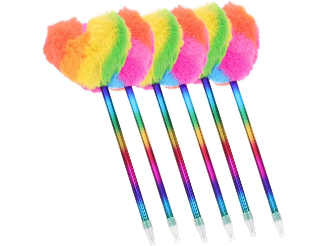 Canetas Esferográficas Lurrose Light Fluffy Heart, Pacote Com 6