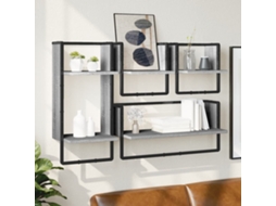 Vidaxl Conj. Prateleiras C/ Barras 4pcs Derivados Madeira Cinza Sonoma