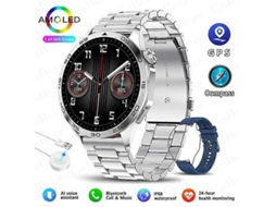 Relógio inteligente 4 GPS para adultos, tela HD de 1,43 polegadas 466466, display sempre ativo, chamadas Bluetooth, Ly Ebike Smartwatch para Android e iOS