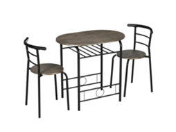 Conjunto de Mesa de Bistrô BTFORUS com 2 Cadeiras em Preto (80x53x74,5 cm)