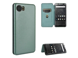 Capa De Tpu Pc Couro Pu Com Textura De Fibra De Carbono E Slot Para Cartão Para Blackberry Keyone