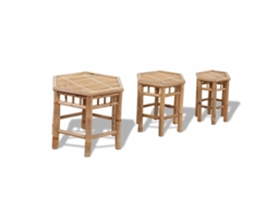 Vidaxl Bancos De Jardim 3 Pcs Bambu