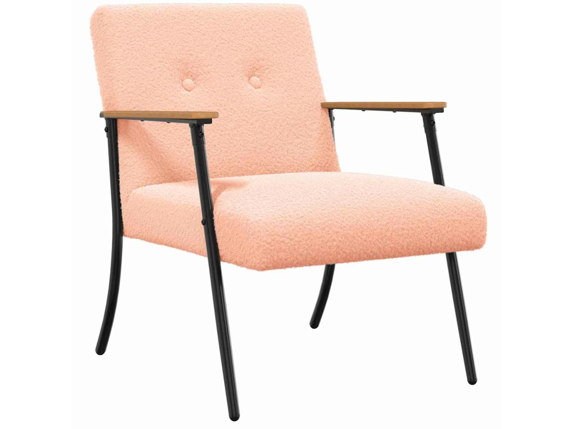 Conjunto 1 Poltrona Vidaxl Rosa Tecido (59 X 75 X 78 Cm)