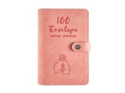 Kit Desafio 100 Envelopes Economia Pasta Orçamentária A6 Couro Pu com Envelopes Dinheiro | S/MARCA