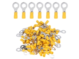 100pcs Terminais Anel Isoladas Conectores De Crimpagem De Fio Elétrico Cobre Awg12-10 Rv5.5-8