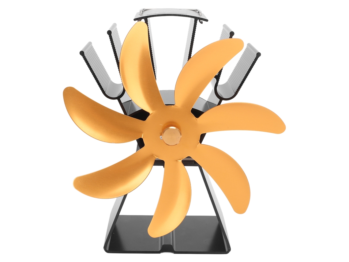 2026 Store ventilador de Estufa com 7 Pás Motor Calor Silencioso para Estufa de Madeira Base Trapezoidal Ouro