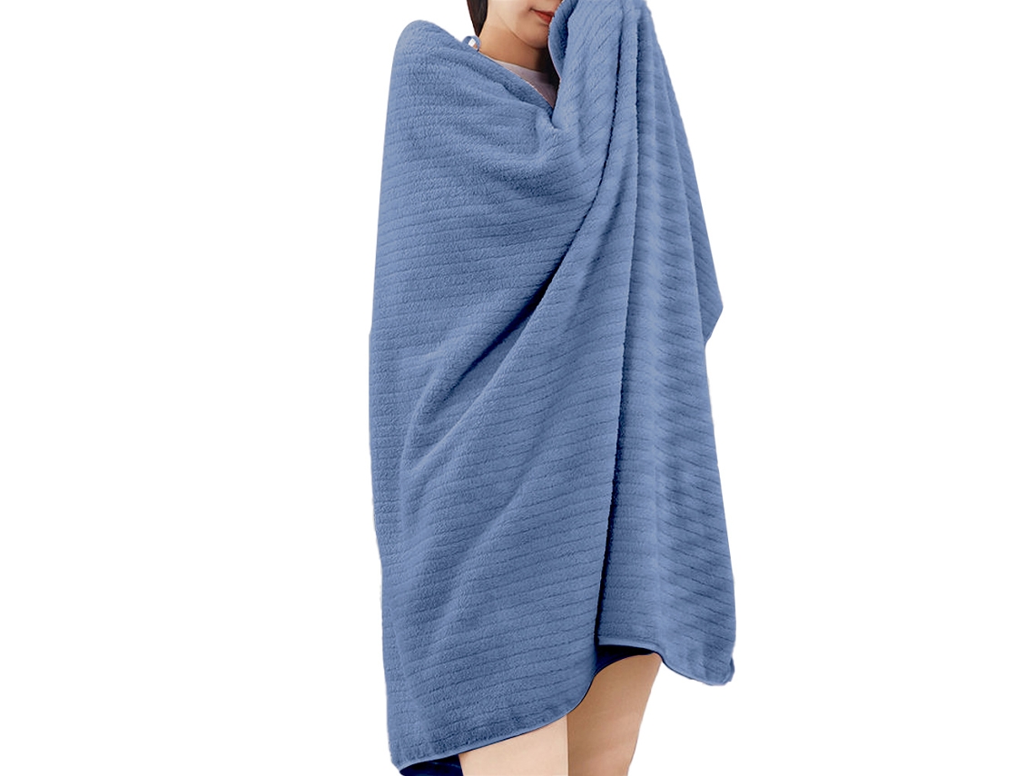 Toalha de Banho NEVEANCE Banheiro Chuveiro Absorvente Veludo Azul (70x140cm)