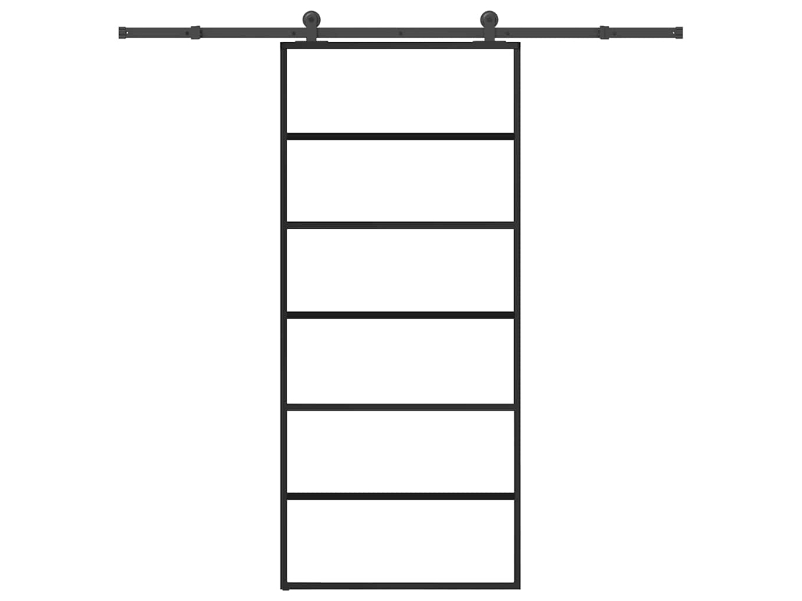 Vidaxl Porta Deslizante C/ Conj. Ferragens 90x205cm Vidro Esg/alumínio