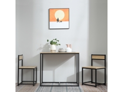 Conjunto De Mesa De Jantar Para 2 Pessoas Com 2 Cadeiras - Móveis Para Cozinha, Sala De Jantar Ou Espaços Pequenos Em Madeira De Carvalho, Resistente