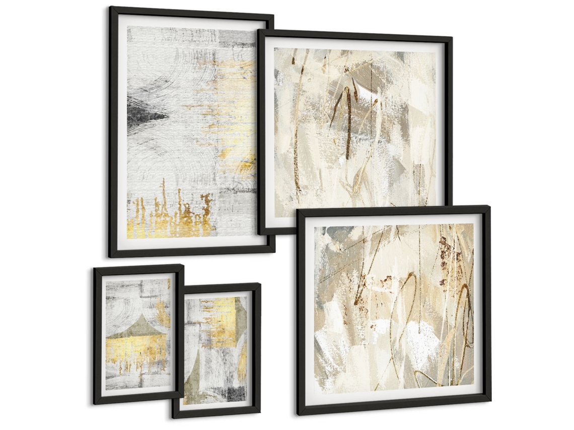 Conjunto De Pinturas Padrões Abstratos Estilosos Espelharte (5 Peças)