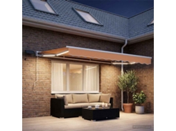 Vidaxl Estrutura De Toldo Manual Com Leds Areia 3 X 2,5 M