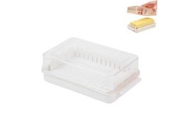 Pote para Manteiga Branco com Tampa Transparente, para Geladeira e Bancada, Armazena Manteiga e Queijo Creme (1 Unid.) S/MARCA