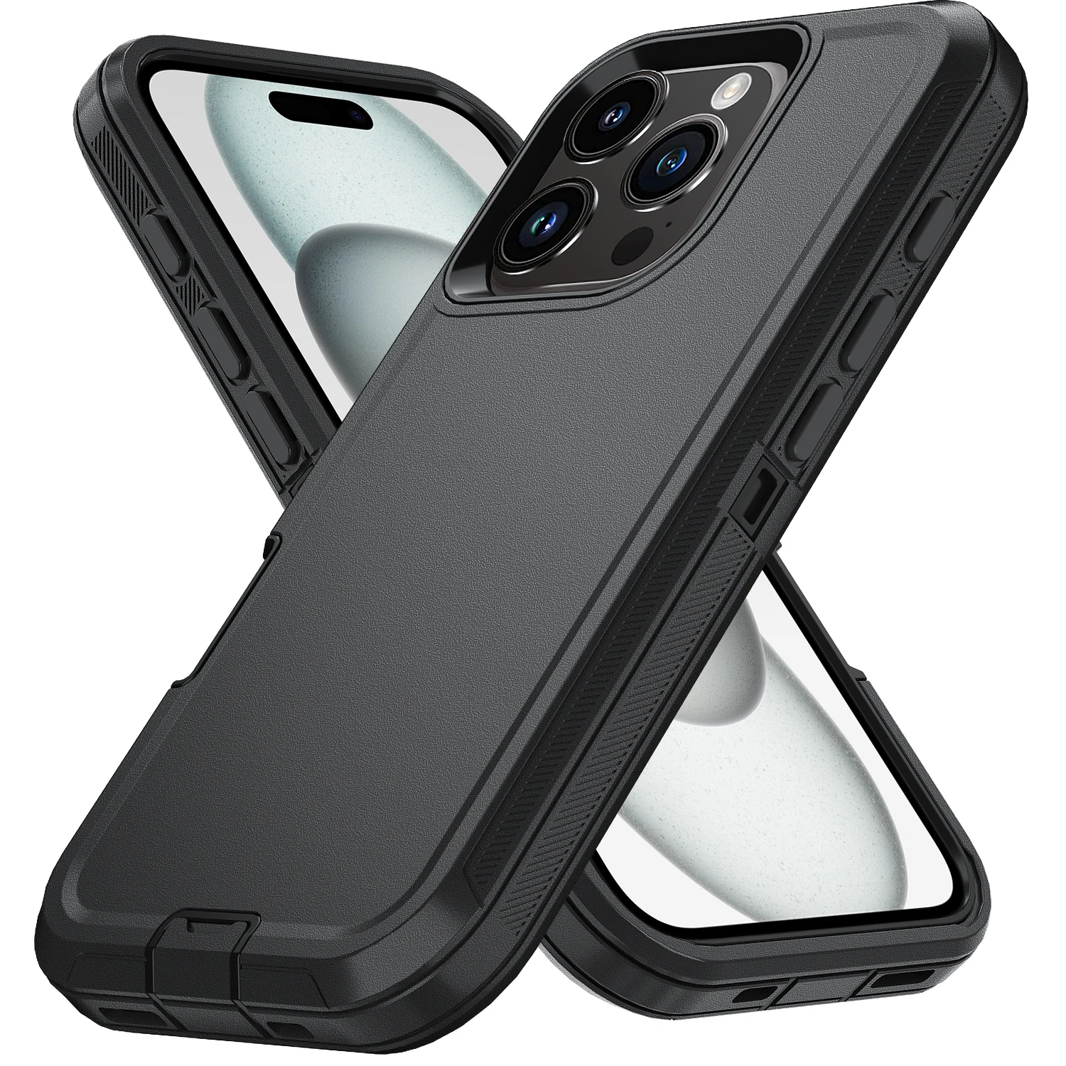 (preto, Iphone 12 Pro) Capa Rígida Fosca, Material Pctpu, Resistente A Impactos, Com Clipe Para Cinto.