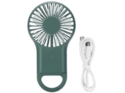 Ventilador Portátil Usb Carregável 3 Velocidades Verde Militar