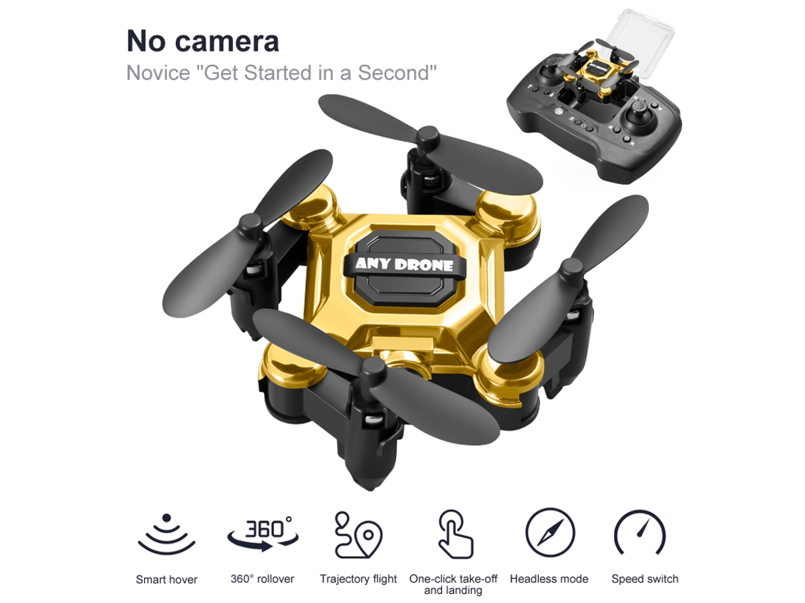 Mini Drone Bestvite Dobrável, Aeronave Portátil De Altitude Fixa Para Crianças (1 Baterias Duração Da Bateria 10 Min Ouro)