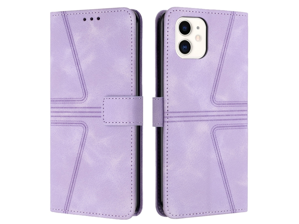 Capa De Couro Para Iphone 11 - Triangular - Cor Sólida