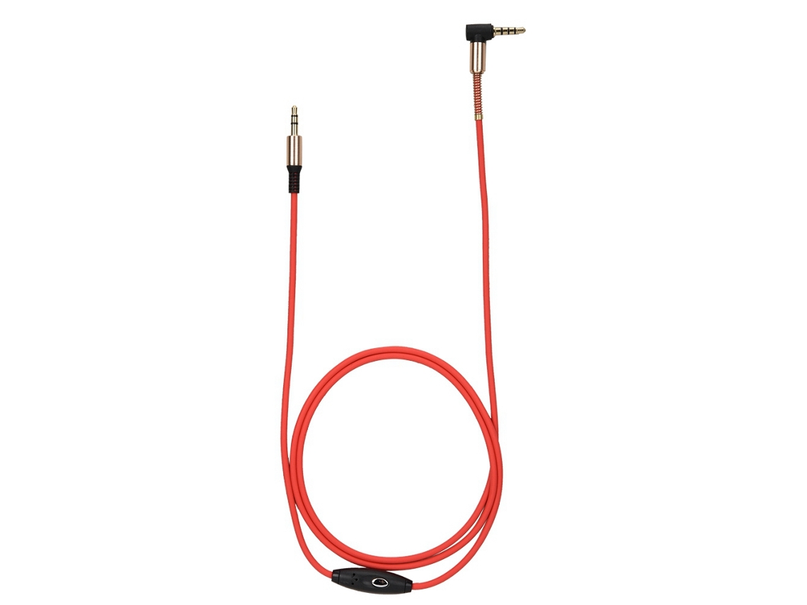 Cabo de Áudio EOOCOO, com microfone, interface de 3,5mm