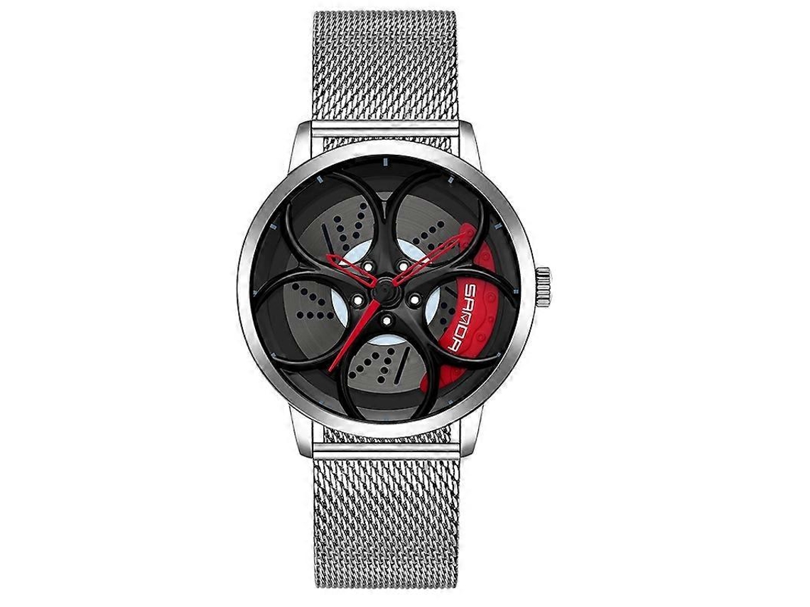 Relógio Masculino Sanda 1070 Com Mostrador Oval Vazado 3d, Movimento De Quartzo E Pulseira De Malha.