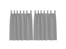 Conjunto 2 Cortinas Opacas Vidaxl Cinzento-claro Poliéster (140 X 140 Cm)