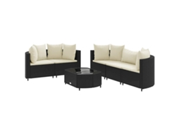 Garden Sofa Set, Garden Sofa Sets Vidaxl Preto Rattan / Vime (n/a)