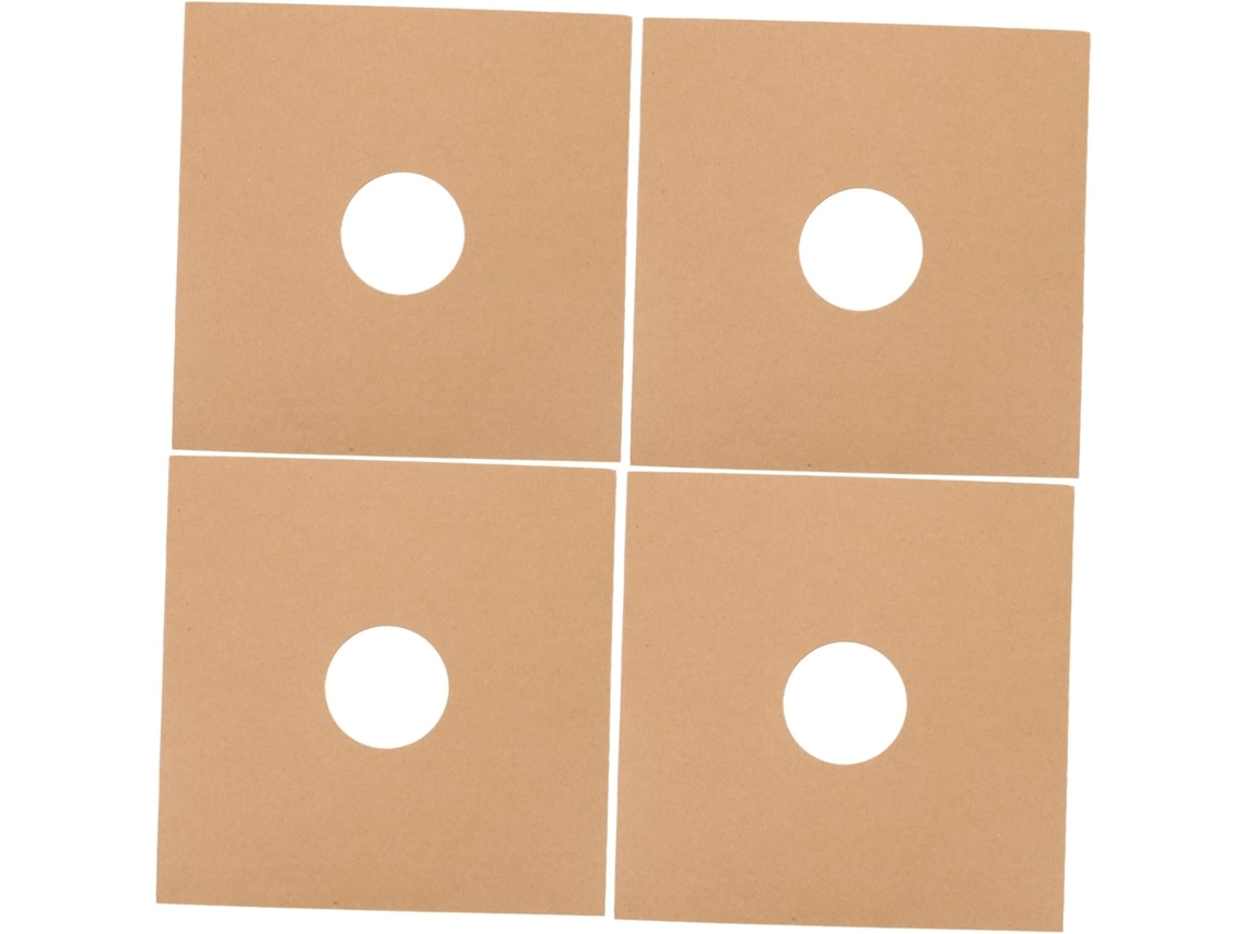 Conjunto De 4 Capas De Vinil Em Papel Kraft Com Design Em Ângulo Reto E Ventilação.