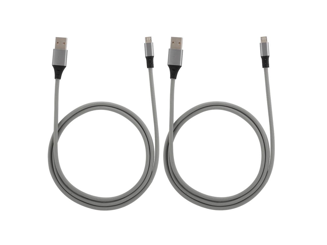Cabo de Carregamento LAXISCREED Led Android Cinza 2 pack