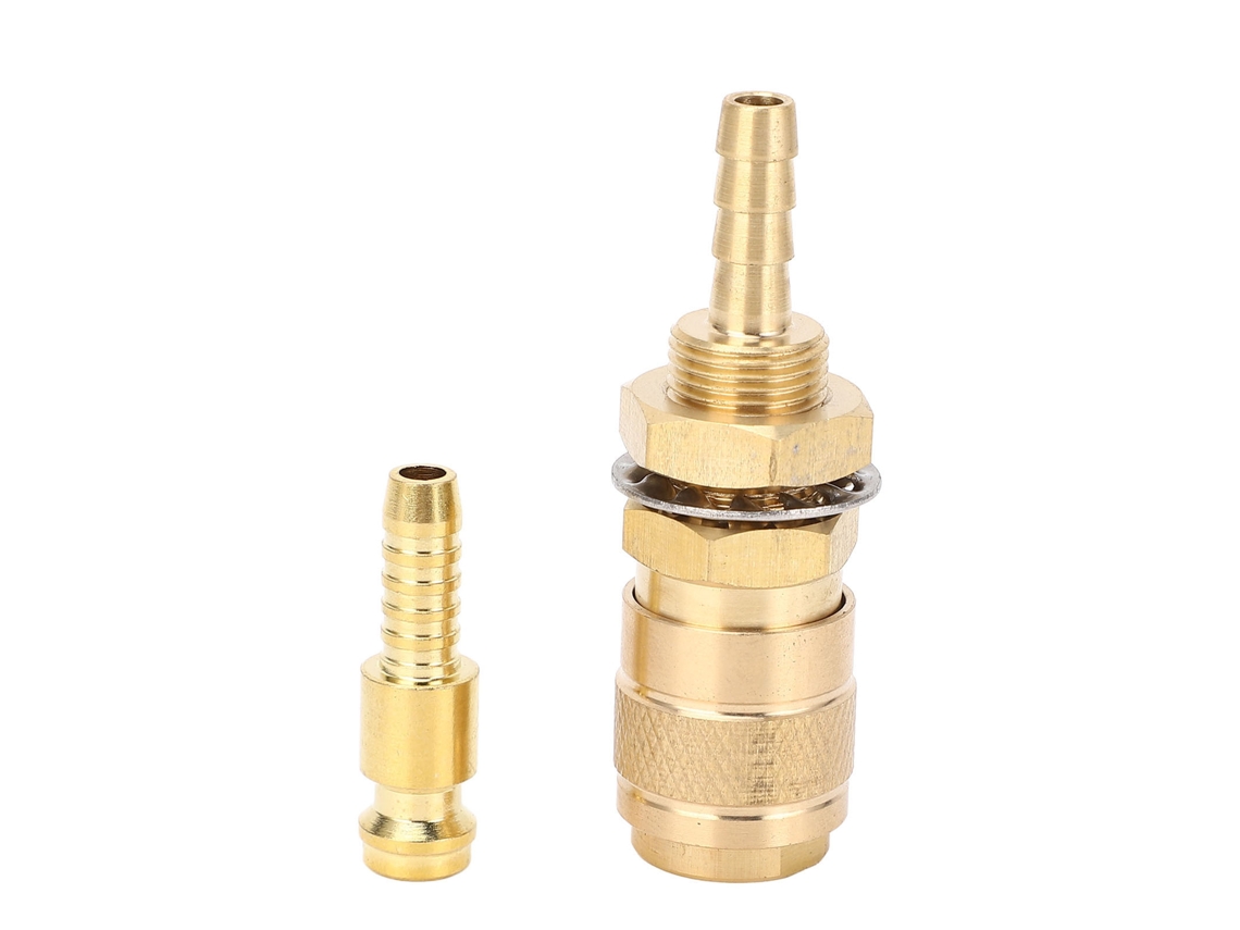 Adaptador De Gás Refrigerado Por Água Com Conector Rápido De Latão Para Soplete De Soldadura Pta Db Mig Tig 6mm/0.24in