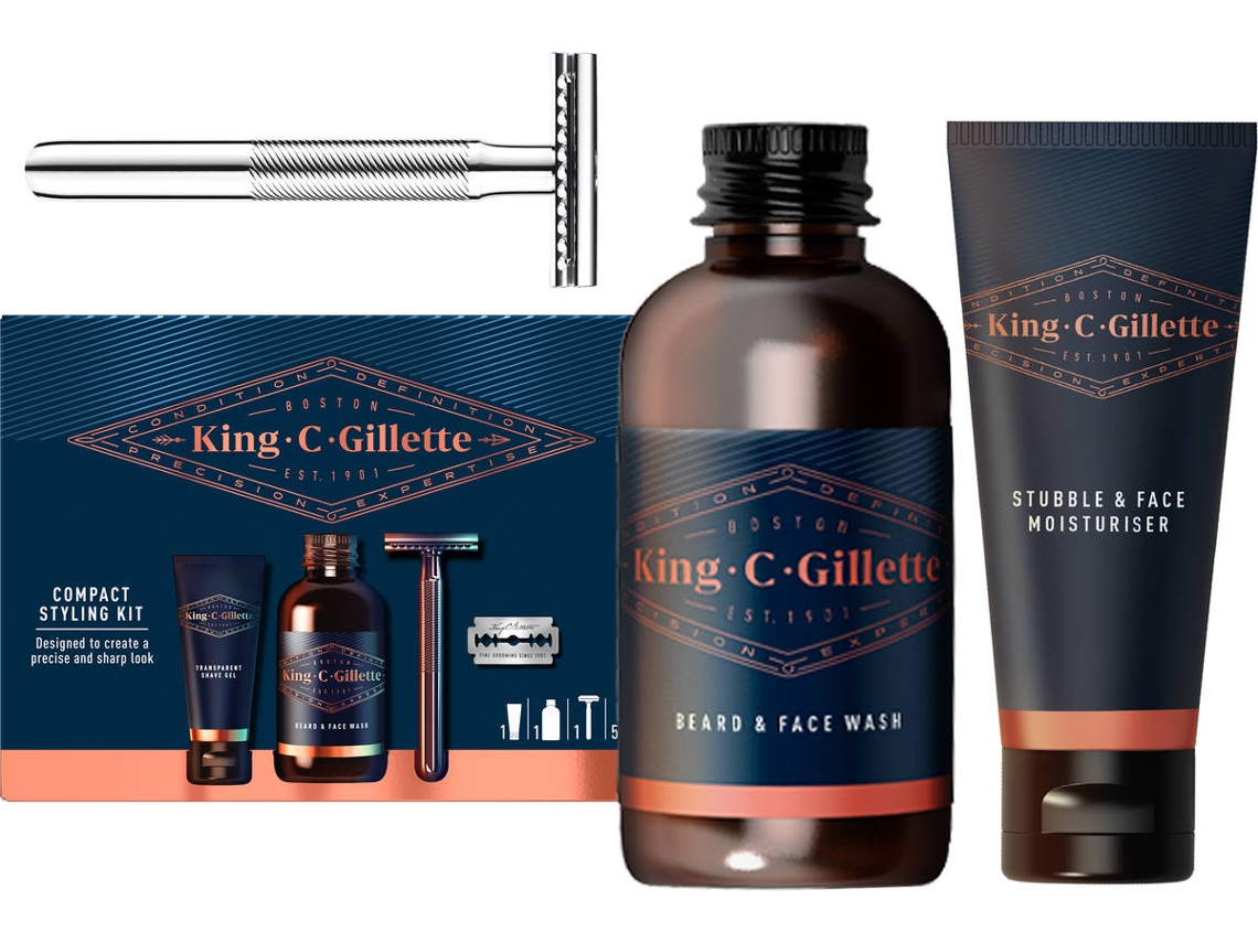Conjunto Oferta KING C. GILLETTE Gel Lavagem Barba e Rosto + Gel