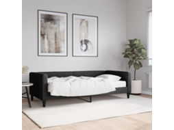 Sofá Cama Com Colchão 90x190 Cm Tecido Preto Lovely Home