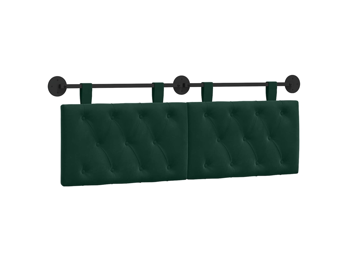Conjunto 1 Cabeceira Moderna Vidaxl Verde Veludo (130 X 55 X 7 Cm)