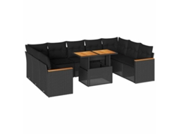 Garden Sofa Set, Garden Sofa Sets Vidaxl Preto Rattan / Vime (n/a)