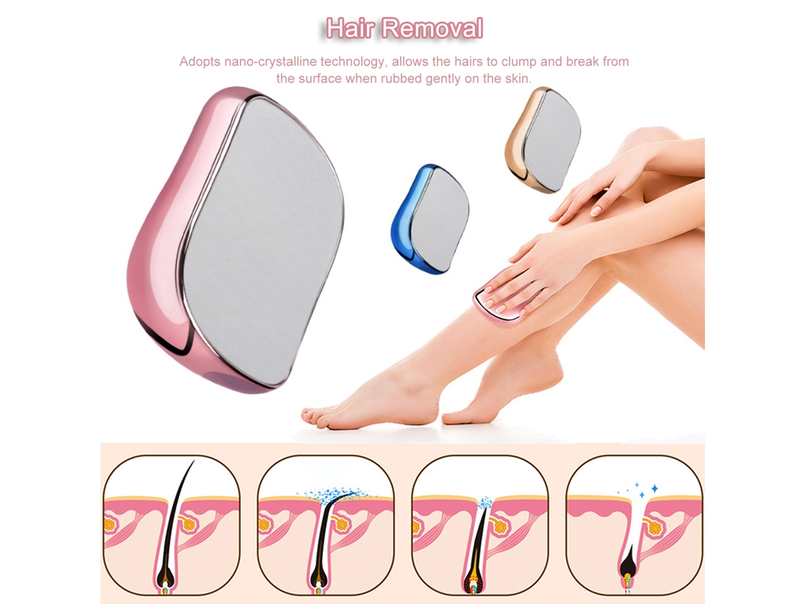 Ferramenta portátil de depilação e esfoliante de cristal para qualquer parte do corpo.