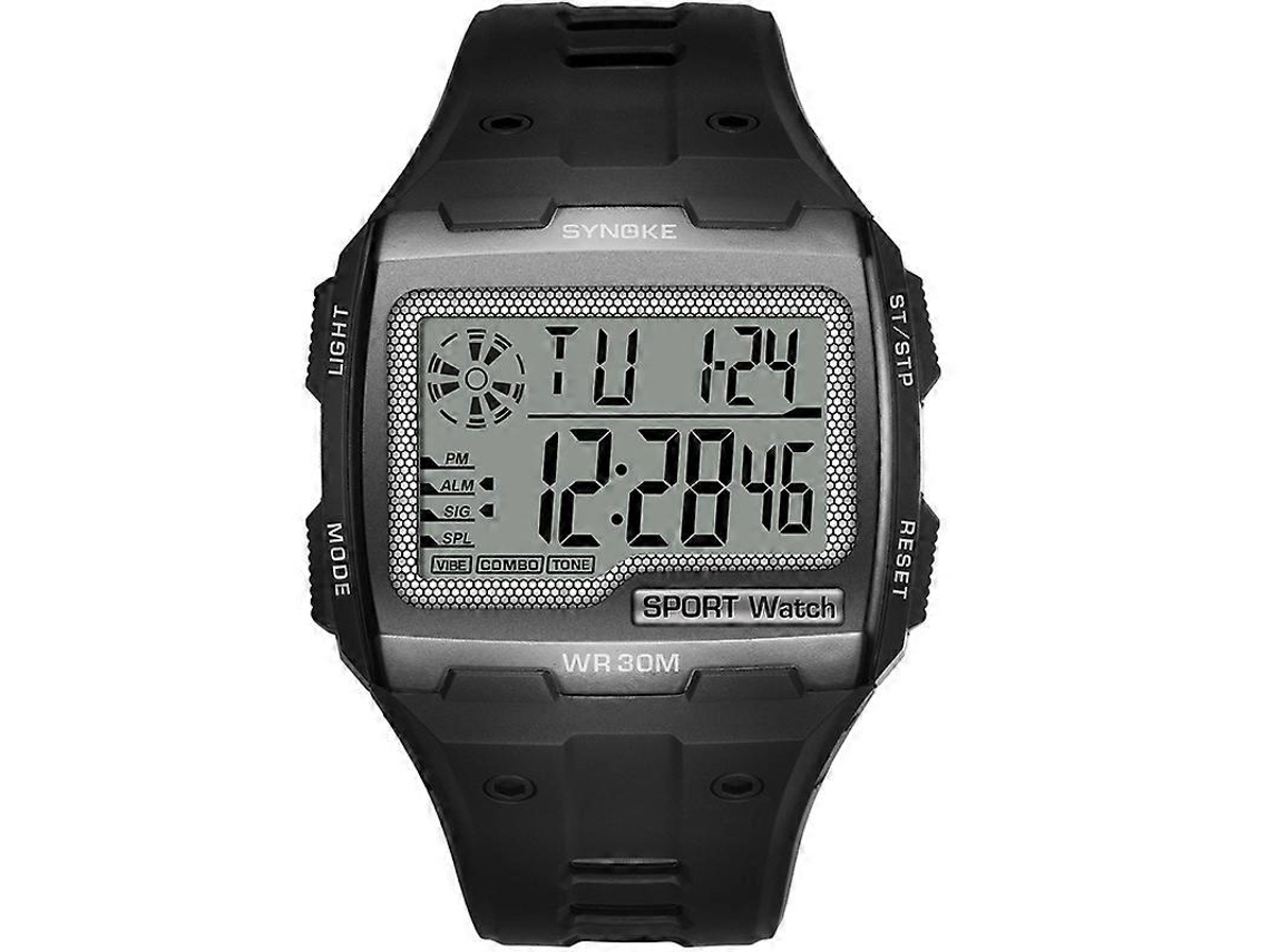 Relógio Esportivo Masculino Multifuncional Synoke Square Sarge Com Tela Luminosa