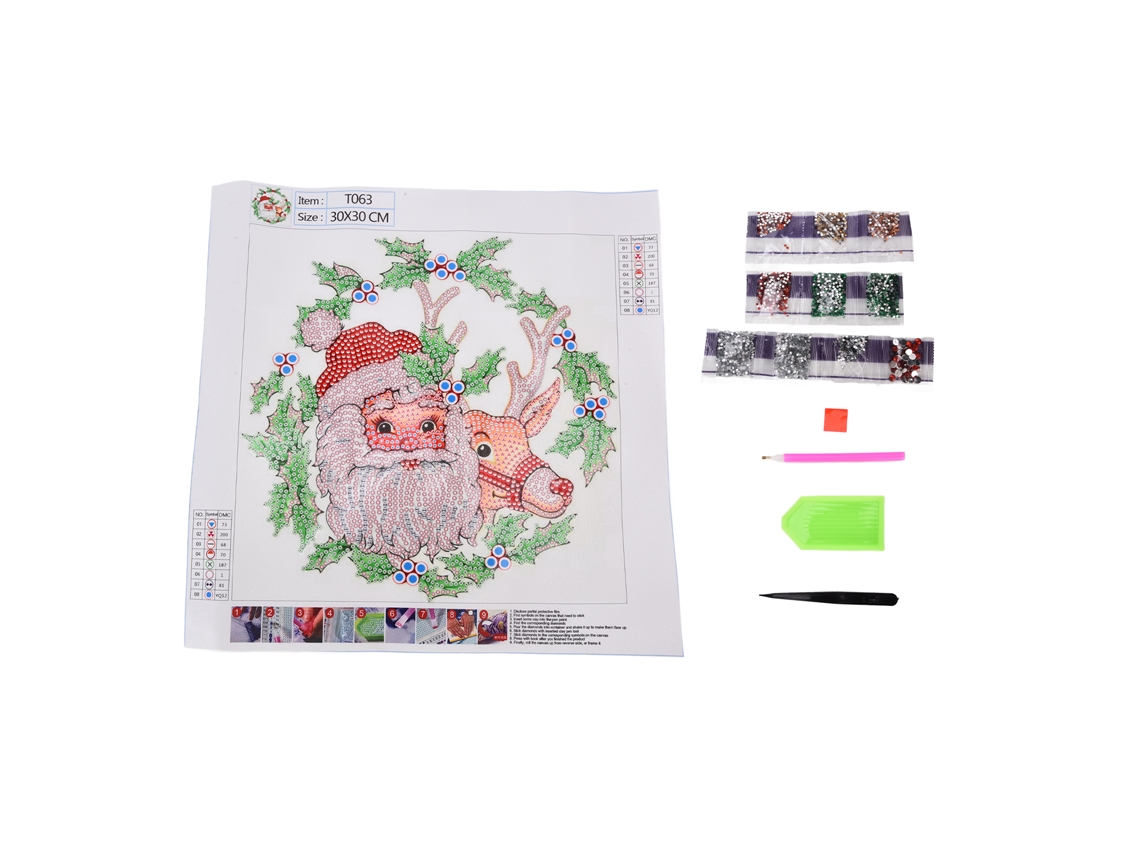 Kit De Pintura Com Strass 5d Natal Artesanato