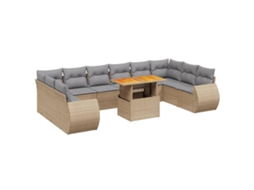 Garden Sofa Set, Garden Sofa Sets Vidaxl Bege Rattan / Vime (n/a)