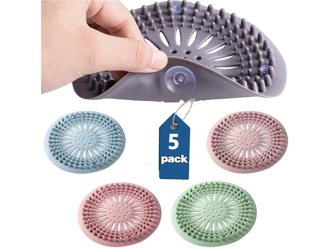 Atrapapelos Para Drenaje 2025 Silicona Durable Com Ventosas Tapão De Cabelo Para Chuveiro Pia Cozinha