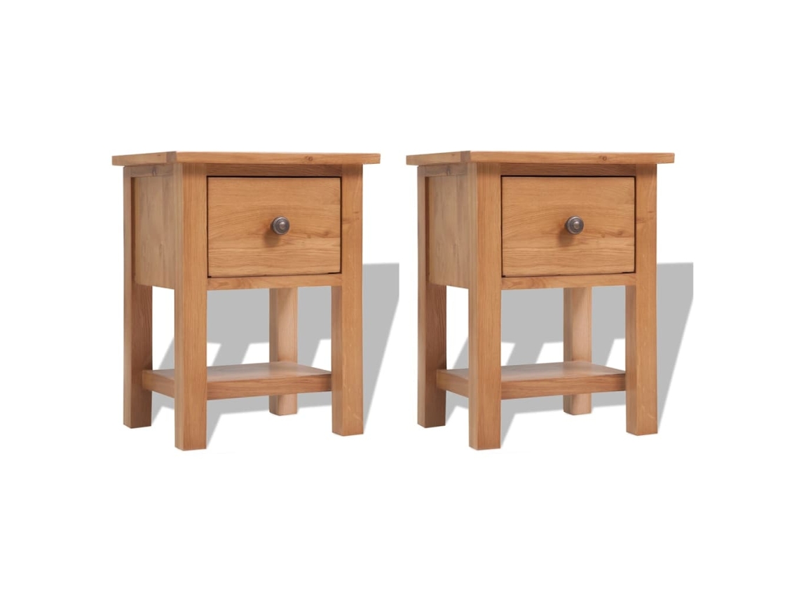 Conjunto 2 Mesa de cabeceira VIDAXL Marrom Madeira de carvalho (36x30x47 cm)