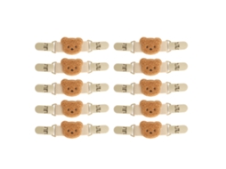 Mali 10 peças Clipe de roupa com fecho em formato de pato bico para camisa feminina marrom urso