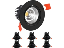 Omni foco Empotrado Led Cob 7w, 220 240v, Branco Quente 3000k, Ajuste 30°, Ip44, Corte 70 80mm, Classe Energética a