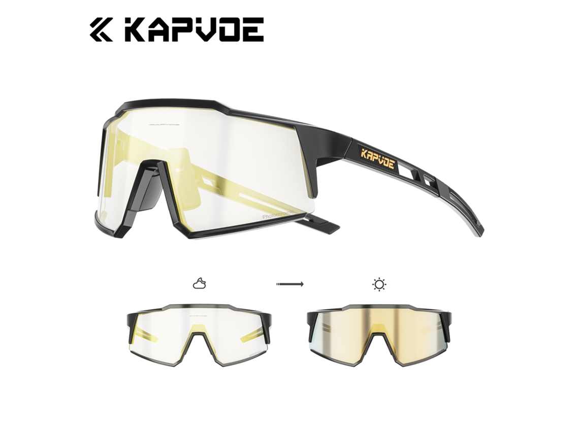 Óculos de Sol Fotocromáticos para Ciclismo, Óculos de Sol para Esportes Ao Ar Livre Que Mudam de Vermelho e Azul, Óculos Estilo Harley. MDUG