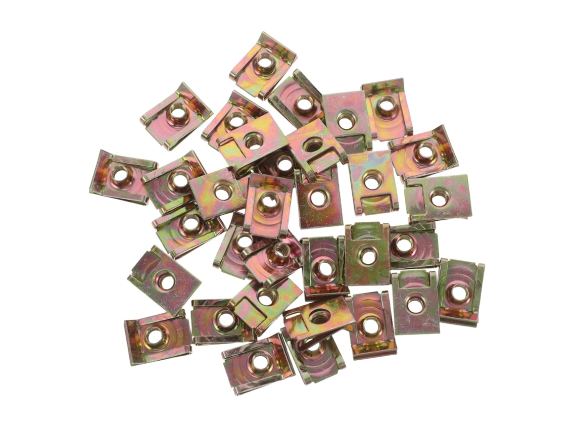 Conjunto De 100 Peças Clipes Fixação Metálicos Para Suporte Placa Carro,com Parafusos E Porcas...