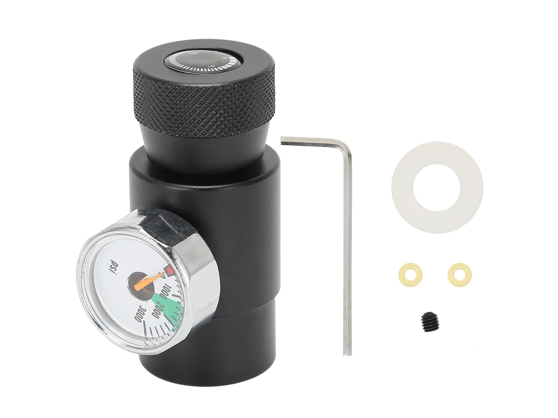 Adaptador de recarga de CO2 Primerox com manômetro 3000 PSI para garrafa de refrigerante