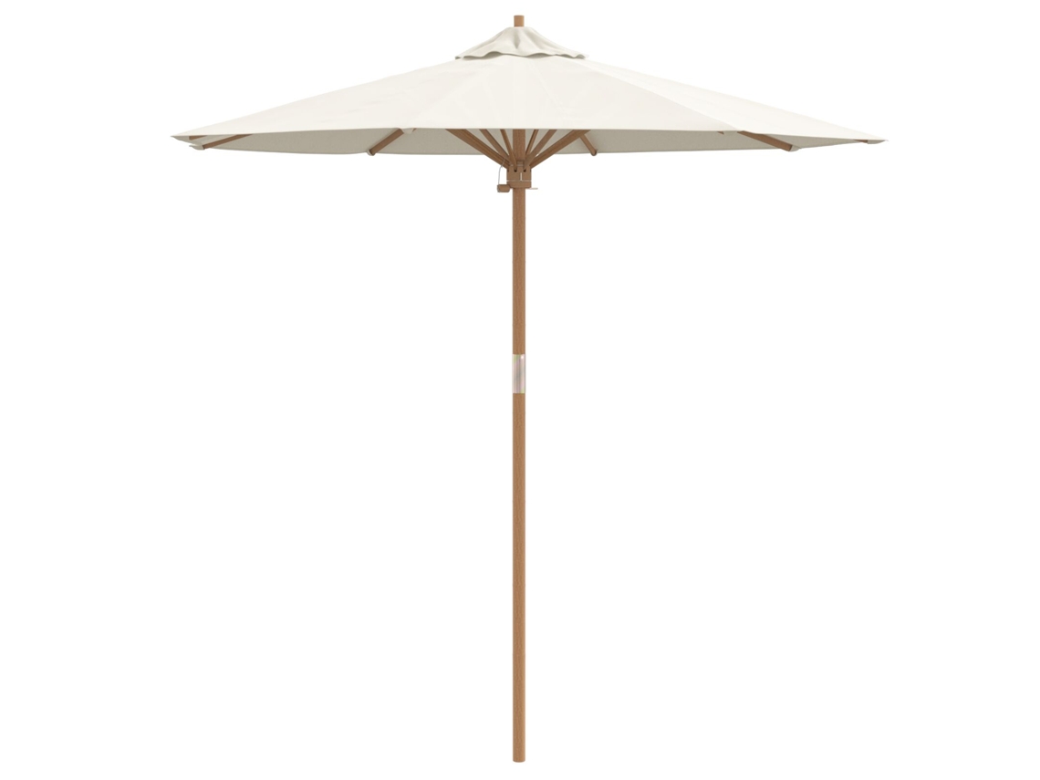 Conjunto 1 Guarda-sol De Jardim Vidaxl Branco Bambu (ø 217 X 230 Cm)