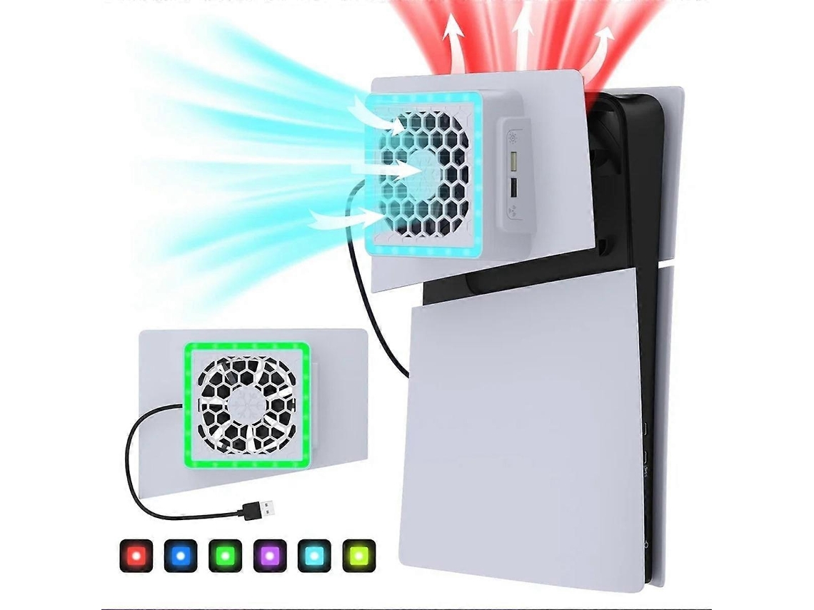 Ventoinha De Resfriamento Com Luz Led E 2 Portas Usb Para Consoles De Jogos. Refrigerador Lateral Para Consoles De Jogos Slim. Hengjian