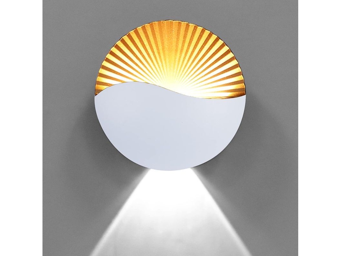 Luz de Parede LED Moderna 6W IP65 Alumínio Branco Dourado Nova Line