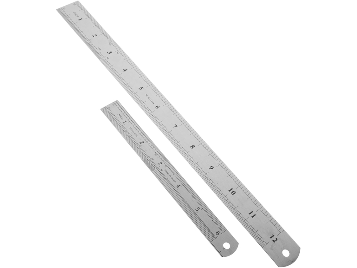Conjunto De 2 Réguas Aço Inoxidável Com Escala Dupla Stobaza,