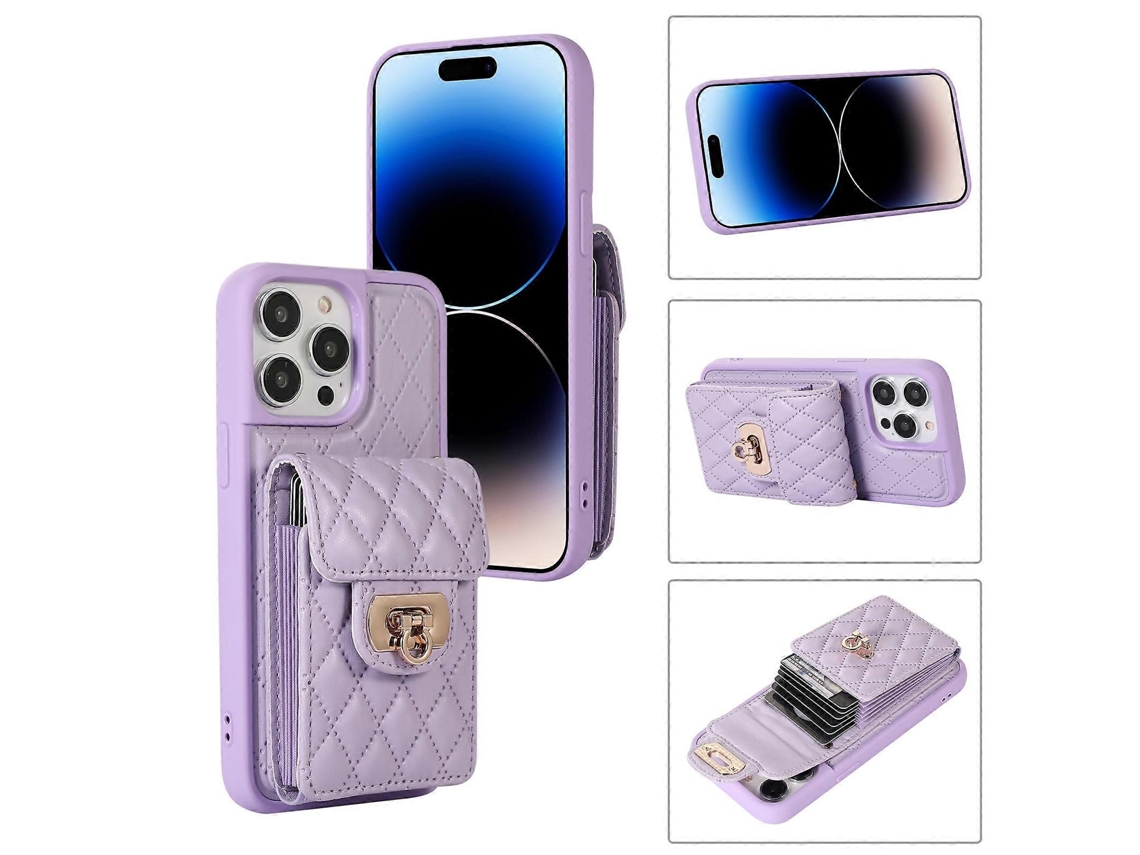 Capa De Couro Com Compartimento Para Cartão Para Iphone 14 Pro Max