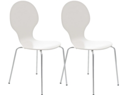 2x Cadeira Empilhável Ergonómica Diego Branco Clp