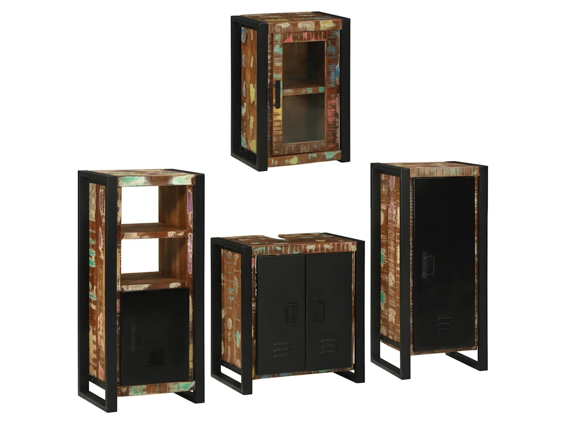 Conjunto de Móveis para Banheiro 4 Peças com Prateleira e Porta MAISON EXCLUSIVE